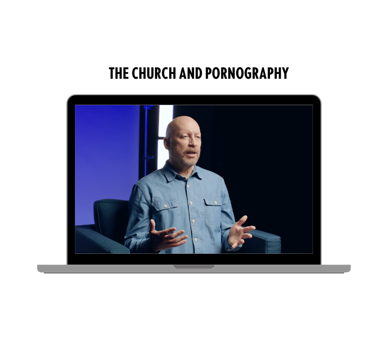 The Church and Pornography series playing on a laptop.